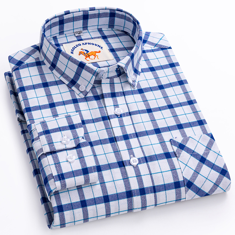 Oxford Cotton Casual Shirt Business - เสื้อเชิ้ตใหม่ ไซส์ใหญ่พิเศษ 5XL แขนยาว สำหรับผู้ชาย ทรงเข้ารูป