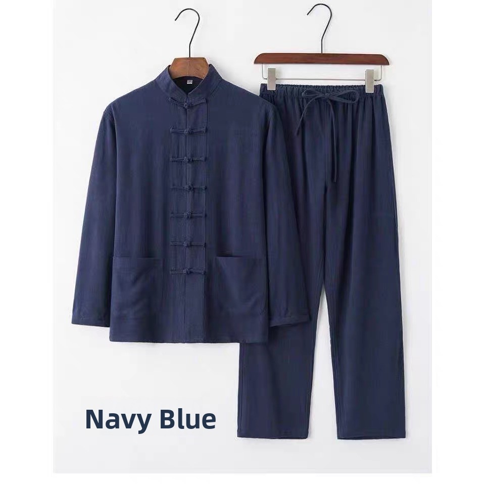 เสื้อเชิ้ตผ้าฝ้ายลินินสไตล์จีน - Mens Linen Shirt Long Sleeve บทวิจารณ์และราคา
