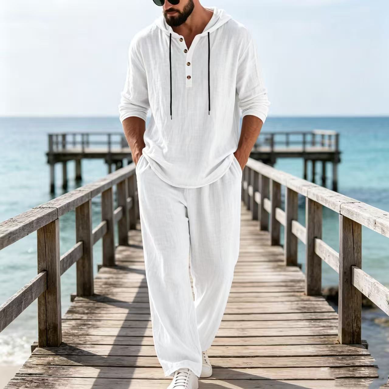 ชุดลำลองผู้ชายผ้าลินินสำหรับฤด - Mens Linen Shirt Long Sleeve บทวิจารณ์และราคา