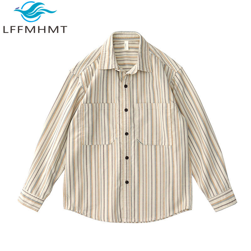เสื้อเชิ้ตแขนยาวผู้ชาย สไตล์ญี - Corduroy Button Up Shirt Men บทวิจารณ์และราคา
