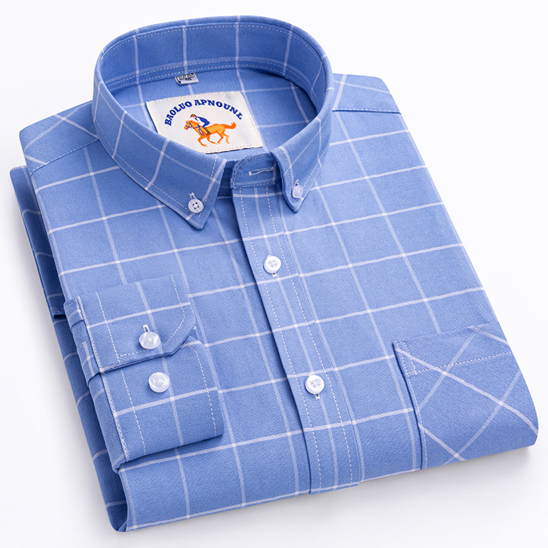 เสื้อเชิ้ตใหม่ ไซส์ใหญ่พิเศษ 5 - Oxford Cotton Casual Shirt Business บทวิจารณ์และราคา