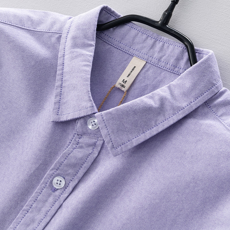 เสื้อเชิ้ตแขนยาวผ้าฝ้ายแบรนด์เ - Oxford Cotton Casual Shirt Business บทวิจารณ์และราคา
