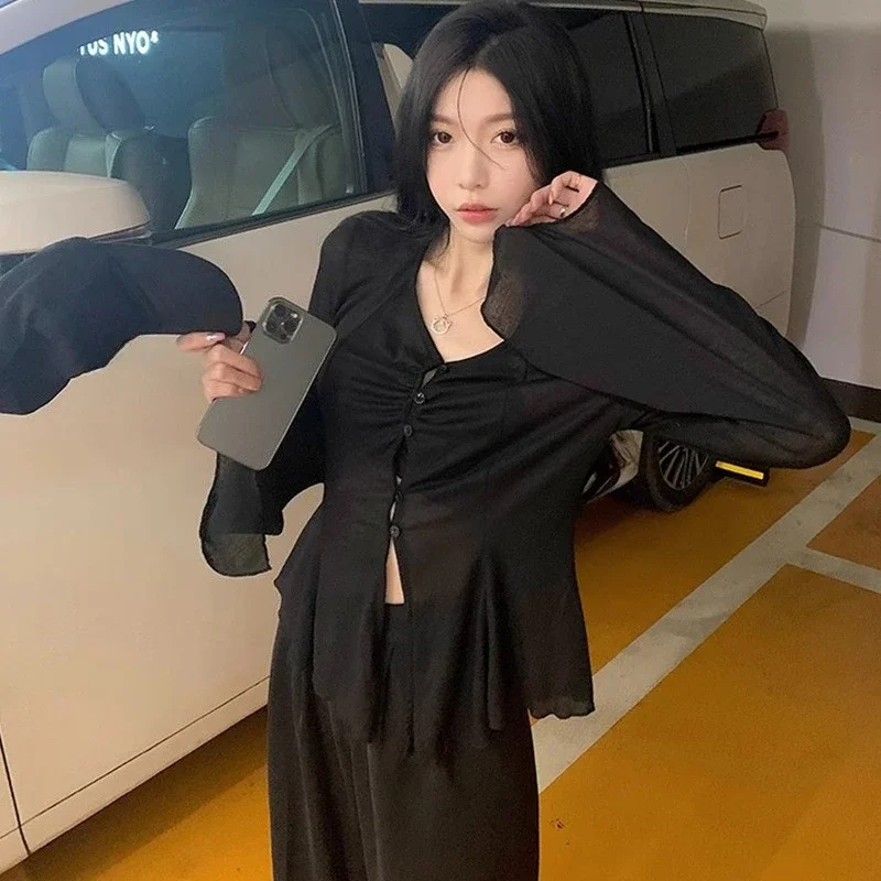 เสื้อเชิ้ตแขนบานโปร่ง - เสื้อเ - Shirts บทวิจารณ์และราคา